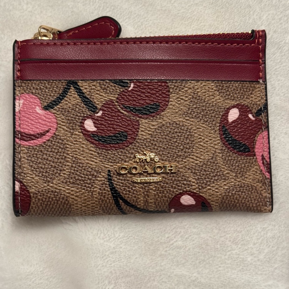 Coach Cherry Print Card Case